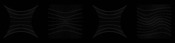 Rejilla Malla Rejilla Enrejado Marco Alambre Con Distorsión Efecto Deformación — Archivo Imágenes Vectoriales
