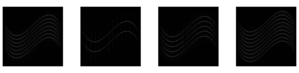 Griglia Maglia Griglia Traliccio Wireframe Con Distorsione Effetto Deformazione Curvatura — Vettoriale Stock