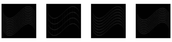 Griglia Maglia Griglia Traliccio Wireframe Con Distorsione Effetto Deformazione Curvatura — Vettoriale Stock