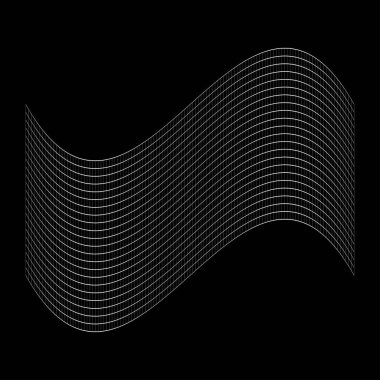 Şebeke, ağ, ızgara, kafes, bozulma ve deformasyon etkisiyle kablo. Büküm, büküm bozma ızgarası - stok vektör çizimi, klip- sanat grafikleri