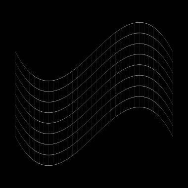 Şebeke, ağ, ızgara, kafes, bozulma ve deformasyon etkisiyle kablo. Büküm, büküm bozma ızgarası - stok vektör çizimi, klip- sanat grafikleri