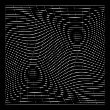 Şebeke, ağ, ızgara, kafes, bozulma ve deformasyon etkisiyle kablo. Büküm, büküm bozma ızgarası - stok vektör çizimi, klip- sanat grafikleri