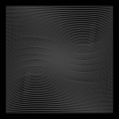 Şebeke, ağ, ızgara, kafes, bozulma ve deformasyon etkisiyle kablo. Büküm, büküm bozma ızgarası - stok vektör çizimi, klip- sanat grafikleri