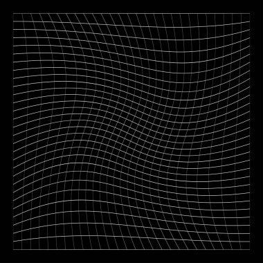 Şebeke, ağ, ızgara, kafes, bozulma ve deformasyon etkisiyle kablo. Büküm, büküm bozma ızgarası - stok vektör çizimi, klip- sanat grafikleri