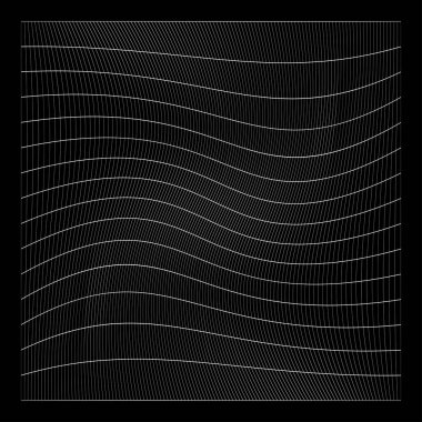 Şebeke, ağ, ızgara, kafes, bozulma ve deformasyon etkisiyle kablo. Büküm, büküm bozma ızgarası - stok vektör çizimi, klip- sanat grafikleri