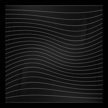 Şebeke, ağ, ızgara, kafes, bozulma ve deformasyon etkisiyle kablo. Büküm, büküm bozma ızgarası - stok vektör çizimi, klip- sanat grafikleri