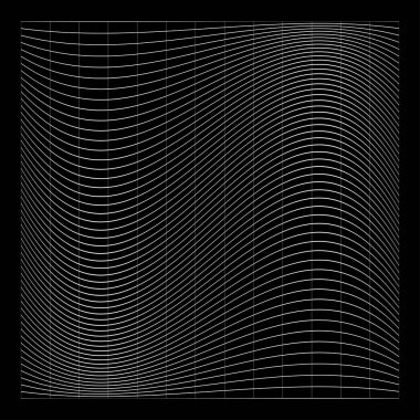 Şebeke, ağ, ızgara, kafes, bozulma ve deformasyon etkisiyle kablo. Büküm, büküm bozma ızgarası - stok vektör çizimi, klip- sanat grafikleri