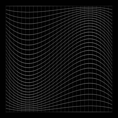 Şebeke, ağ, ızgara, kafes, bozulma ve deformasyon etkisiyle kablo. Büküm, büküm bozma ızgarası - stok vektör çizimi, klip- sanat grafikleri