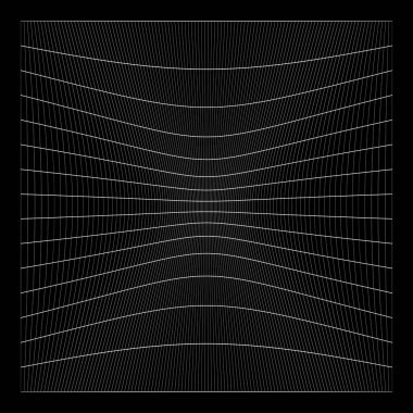 Şebeke, ağ, ızgara, kafes, bozulma ve deformasyon etkisiyle kablo. Büküm, büküm bozma ızgarası - stok vektör çizimi, klip- sanat grafikleri