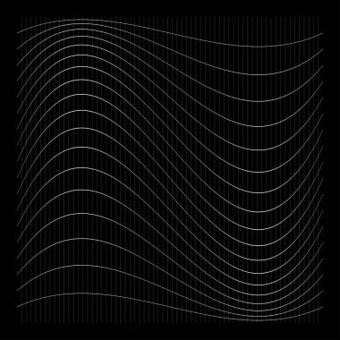 Şebeke, ağ, ızgara, kafes, bozulma ve deformasyon etkisiyle kablo. Büküm, büküm bozma ızgarası - stok vektör çizimi, klip- sanat grafikleri