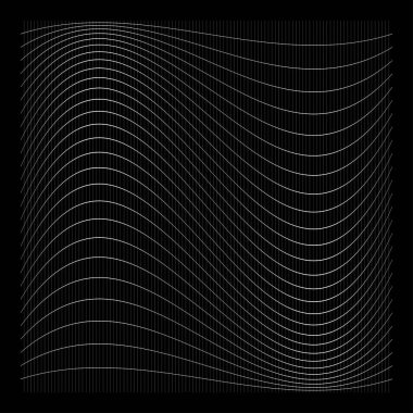 Şebeke, ağ, ızgara, kafes, bozulma ve deformasyon etkisiyle kablo. Büküm, büküm bozma ızgarası - stok vektör çizimi, klip- sanat grafikleri