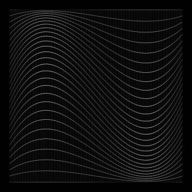 Şebeke, ağ, ızgara, kafes, bozulma ve deformasyon etkisiyle kablo. Büküm, büküm bozma ızgarası - stok vektör çizimi, klip- sanat grafikleri