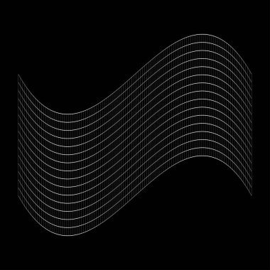 Şebeke, ağ, ızgara, kafes, bozulma ve deformasyon etkisiyle kablo. Büküm, büküm bozma ızgarası - stok vektör çizimi, klip- sanat grafikleri