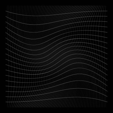 Şebeke, ağ, ızgara, kafes, bozulma ve deformasyon etkisiyle kablo. Büküm, büküm bozma ızgarası - stok vektör çizimi, klip- sanat grafikleri