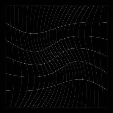 Şebeke, ağ, ızgara, kafes, bozulma ve deformasyon etkisiyle kablo. Büküm, büküm bozma ızgarası - stok vektör çizimi, klip- sanat grafikleri