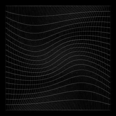 Şebeke, ağ, ızgara, kafes, bozulma ve deformasyon etkisiyle kablo. Büküm, büküm bozma ızgarası - stok vektör çizimi, klip- sanat grafikleri