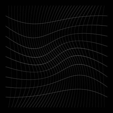 Şebeke, ağ, ızgara, kafes, bozulma ve deformasyon etkisiyle kablo. Büküm, büküm bozma ızgarası - stok vektör çizimi, klip- sanat grafikleri