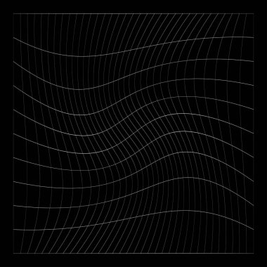 Şebeke, ağ, ızgara, kafes, bozulma ve deformasyon etkisiyle kablo. Büküm, büküm bozma ızgarası - stok vektör çizimi, klip- sanat grafikleri