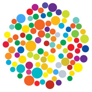 Rastgele noktalar, daireler. Noktacılık, noktacılık yarım ton, ekran tasarım öğesi. Dağınık benekler, benekler, çiller - stok vektör çizimi, klip- sanat grafikleri