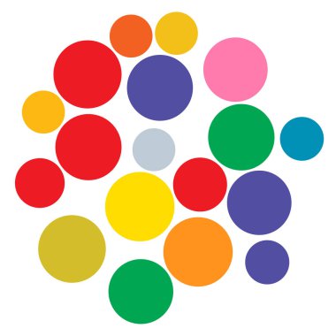 Rastgele noktalar, daireler. Noktacılık, noktacılık yarım ton, ekran tasarım öğesi. Dağınık benekler, benekler, çiller - stok vektör çizimi, klip- sanat grafikleri