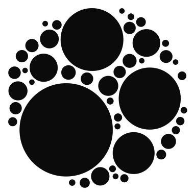 Rastgele noktalar, daireler. Noktacılık, noktacılık yarım ton, ekran tasarım öğesi. Dağınık benekler, benekler, çiller - stok vektör çizimi, klip- sanat grafikleri