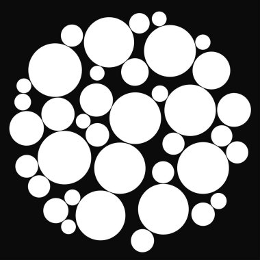 Rastgele noktalar, daireler. Noktacılık, noktacılık yarım ton, ekran tasarım öğesi. Dağınık benekler, benekler, çiller - stok vektör çizimi, klip- sanat grafikleri