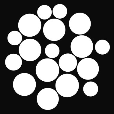 Rastgele noktalar, daireler. Noktacılık, noktacılık yarım ton, ekran tasarım öğesi. Dağınık benekler, benekler, çiller - stok vektör çizimi, klip- sanat grafikleri