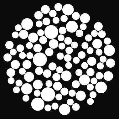 Rastgele noktalar, daireler. Noktacılık, noktacılık yarım ton, ekran tasarım öğesi. Dağınık benekler, benekler, çiller - stok vektör çizimi, klip- sanat grafikleri