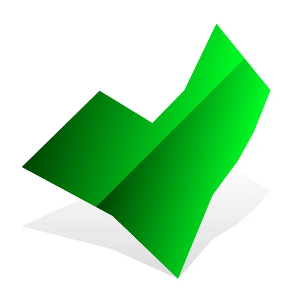 Hand Drawn Green Checkmark Tick Icon Approve Correct Right Poll — Stock Vector