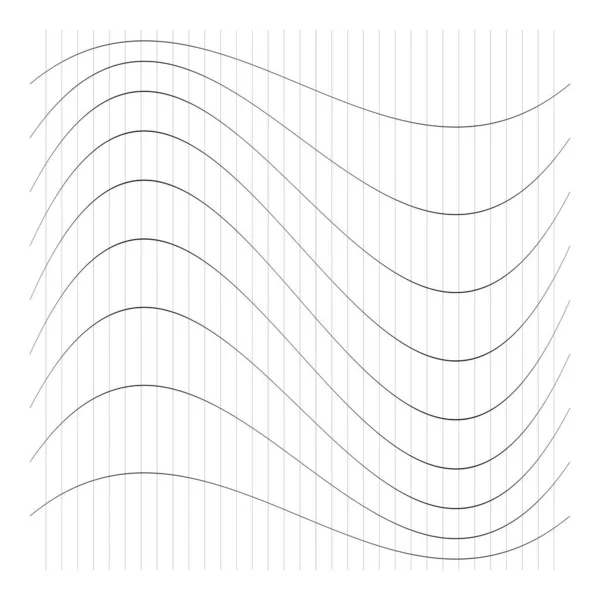 Grid Mesh Kisi Kisi Teralis Wireframe Dengan Distorsi Efek Deformasi - Stok Vektor