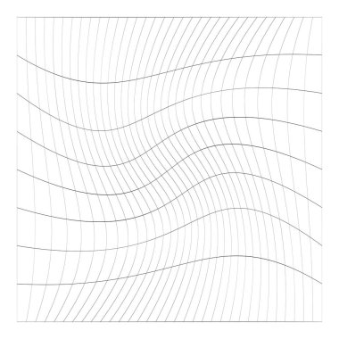 Şebeke, ağ, ızgara, kafes, bozulma ve deformasyon etkisiyle kablo. Büküm, büküm bozma ızgarası - stok vektör çizimi, klip- sanat grafikleri