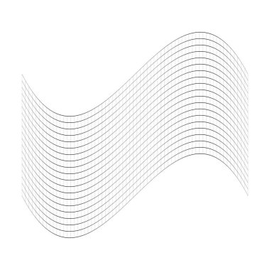 Şebeke, ağ, ızgara, kafes, bozulma ve deformasyon etkisiyle kablo. Büküm, büküm bozma ızgarası - stok vektör çizimi, klip- sanat grafikleri