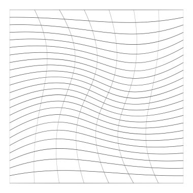 Şebeke, ağ, ızgara, kafes, bozulma ve deformasyon etkisiyle kablo. Büküm, büküm bozma ızgarası - stok vektör çizimi, klip- sanat grafikleri