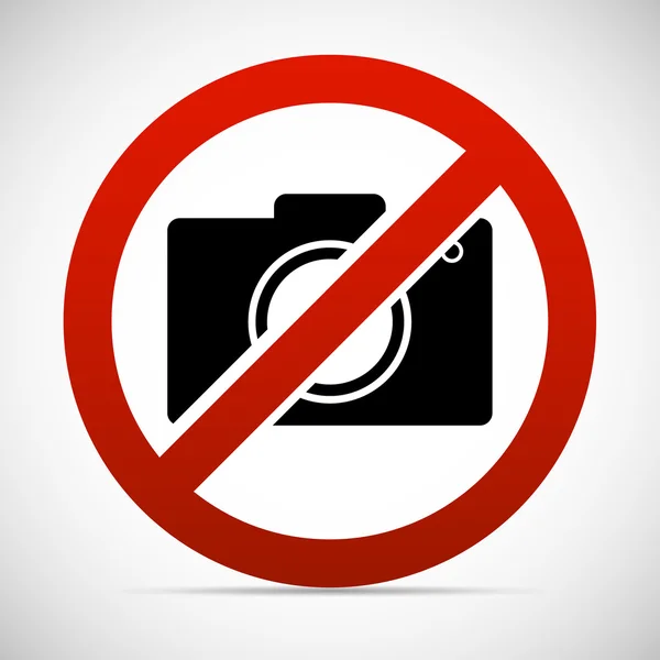 Camera and prohibit sign — Stock Vector