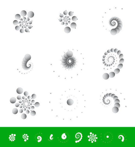 Dotted motifs with different rotation effects