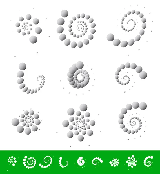 Motivos punteados con diferentes efectos de rotación — Vector de stock