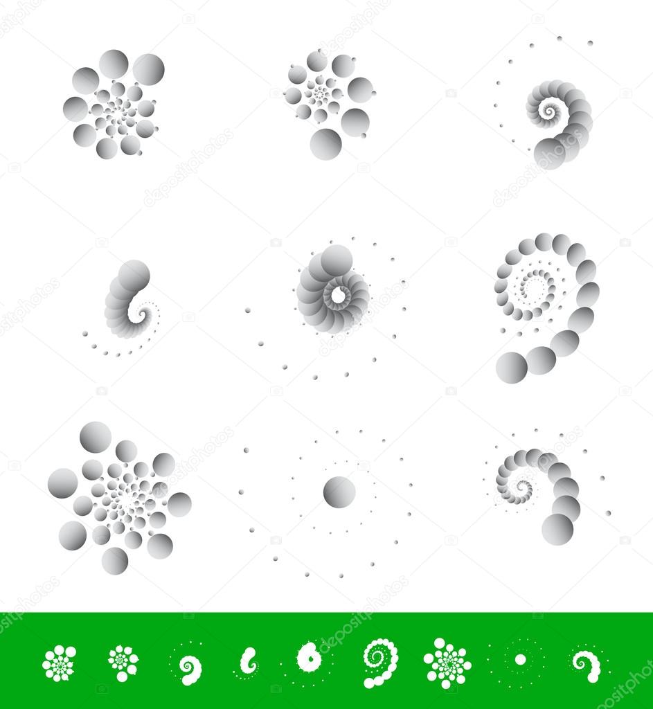 Dotted motifs with different rotation effects