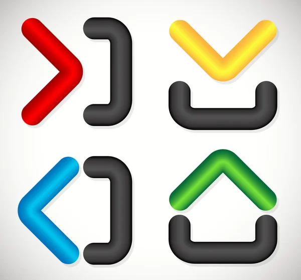 Arrows with container like shapes. Inside, Outside, up, down, le Vector Graphics