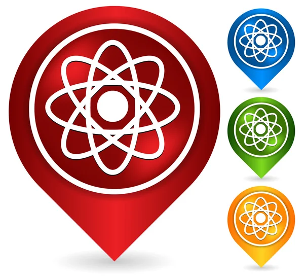 Symboliczne molekuła, atom symbol ikonę dla chemii, biologii, rese — Wektor stockowy