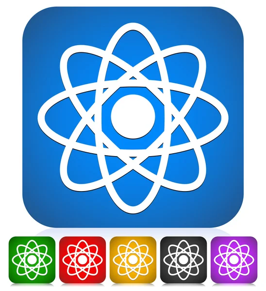 Symboliczne molekuła, atom symbol ikonę dla chemii, biologii, rese — Wektor stockowy