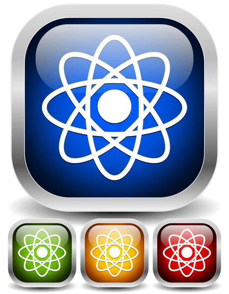 Symboliczne molekuła, atom symbol ikonę dla chemii, biologii, rese — Wektor stockowy