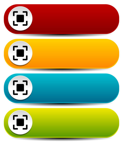 Rounded horizontal buttons in several colors with simple target 