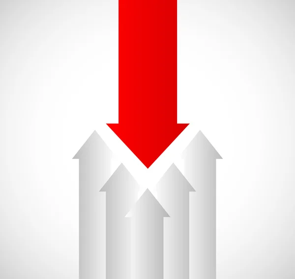 Setas apontando em direções opostas — Vetor de Stock