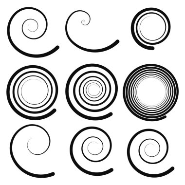 Spiral elements set clipart