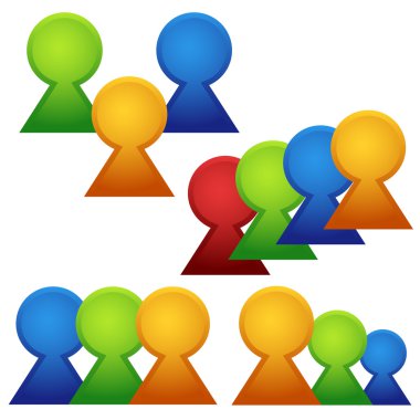 Renkli rakamlar simgeler grupları