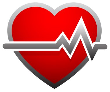 Heart with heartbeat icon clipart
