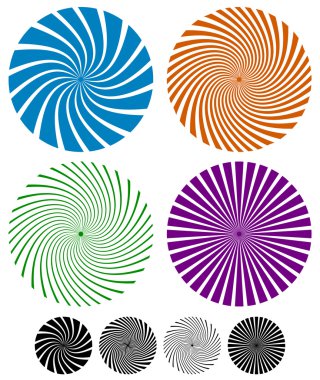 Satırları swirling, daireler