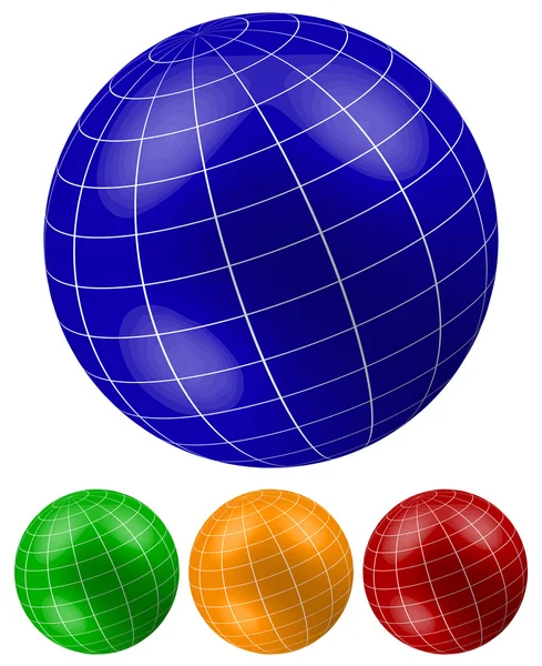 Bollen, globes, aarde pictogrammen — Stockvector