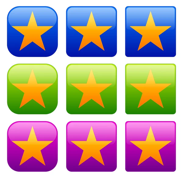 Set of simple star icons — Stock Vector