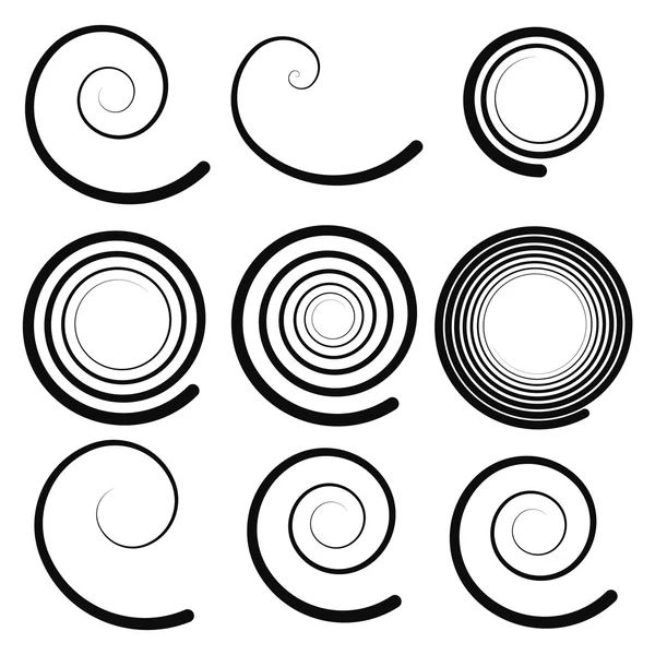 Ensemble d'éléments en spirale — Image vectorielle